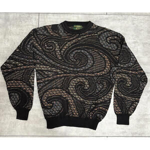 Vintage Tosani Sweater Mens XL 1990s Swirl Pattern